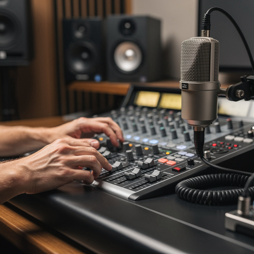 Studio C Creative Sound Recorders professional recording studio with mixing console and audio equipment in San Diego