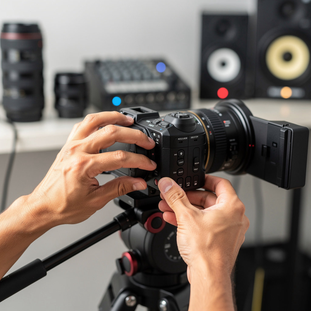 Studio C Creative Sound Recorders professional video production studio with green screen and camera equipment in San Diego